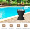 3 in 1 8 Gallon Patio Rattan Cooler Bar Table with Adjust Ice Bucket