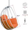 Aluminum Egg Chair; Hanging Swing Chair with Thickness Cushion for Indoor; Outdoor; Garden; Patio