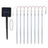 Solar Powered Meteor Shower String Lights 9.84FT Falling Raindrop Tube Lamp Water Resistant Decorative Lights