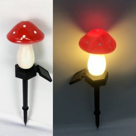 Plastics Solar Mushroom Night Light Outdoor Courtyard Garden Balcony Layout Lawn Waterproof Landscape Decoration Colorful Light (Option: B red)