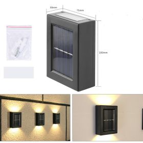 Solar Small Night Outdoor Garden Wall Light Decorative Courtyard (Option: Black-warm light)